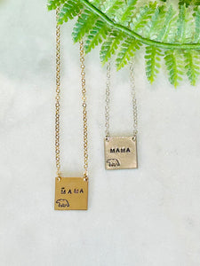 Square Gold Necklace