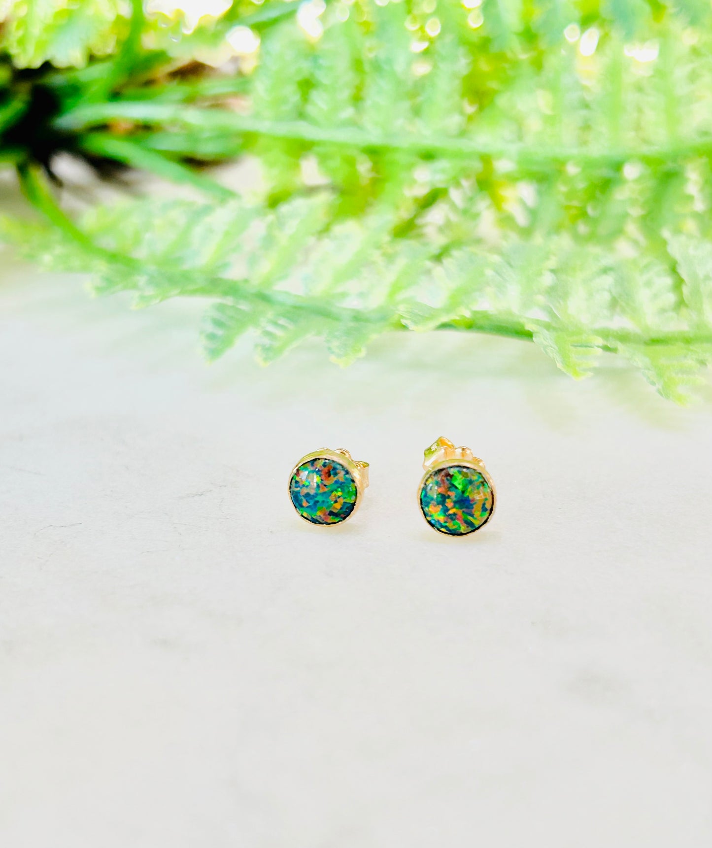 Black Opal Studs