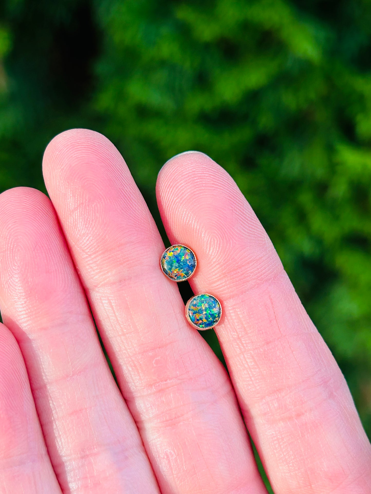 Black Opal Studs