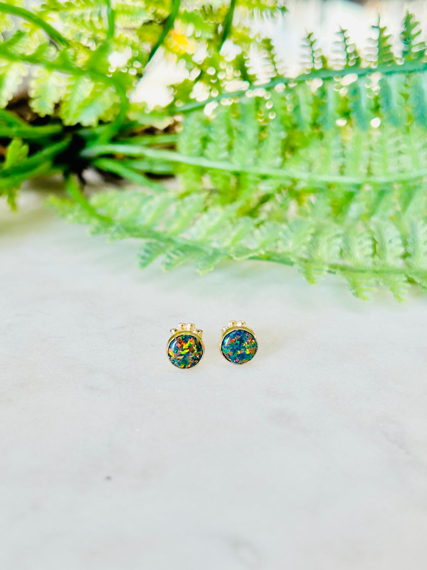 Black Opal Studs