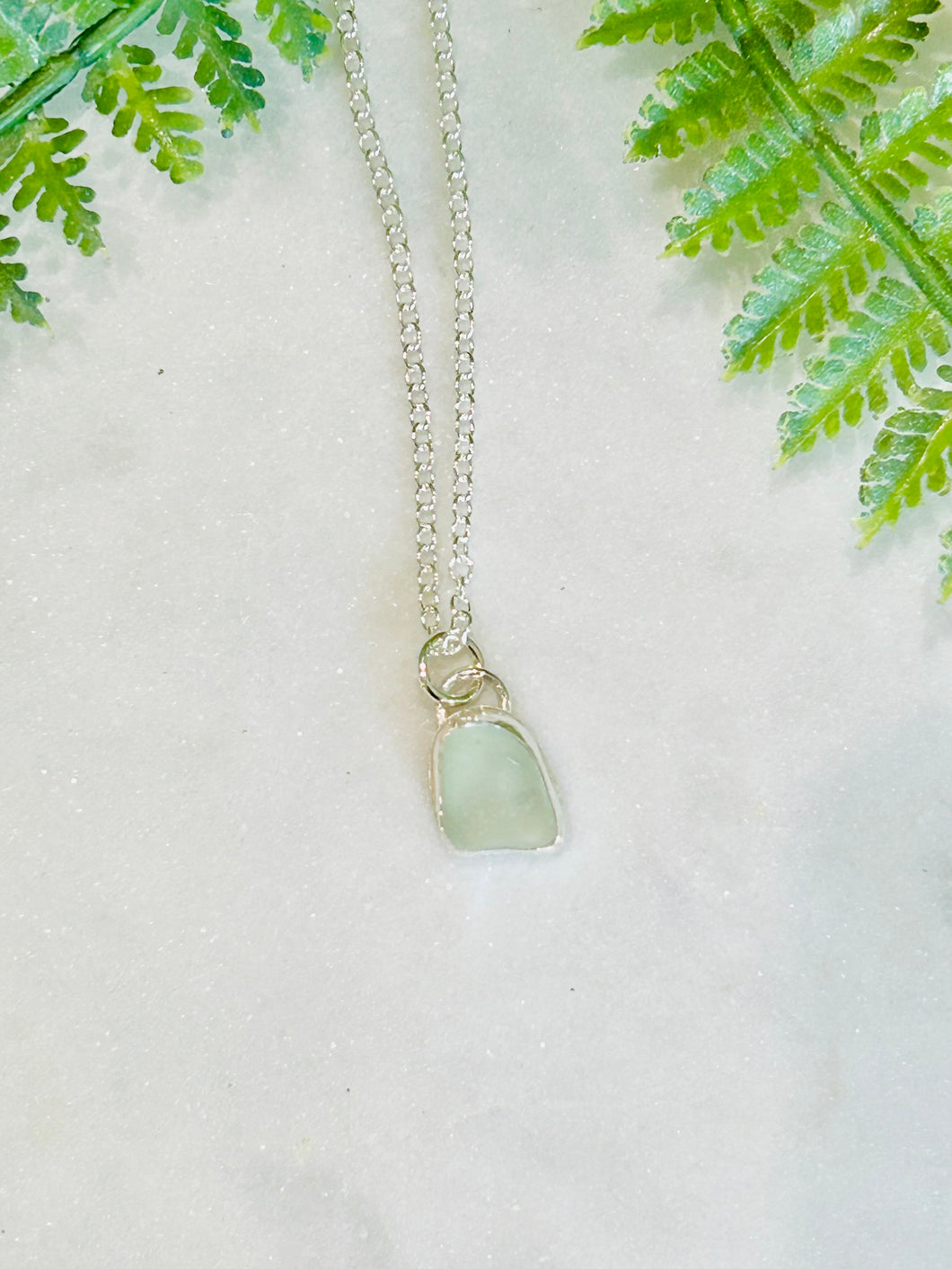 Light Blue Sea Glass Necklace - 1