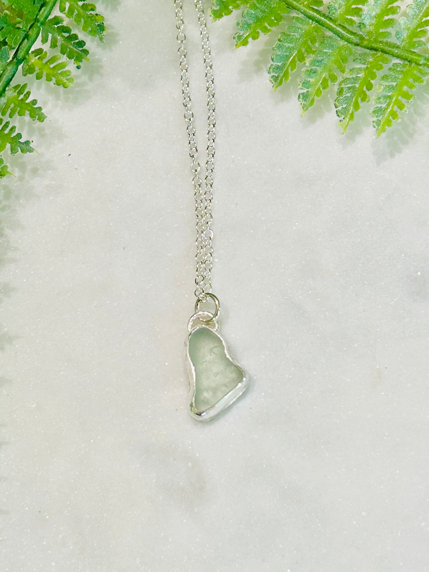 Light Blue Sea Glass Necklace -2