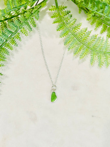 Green Sea Glass Necklace -2