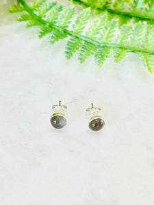 Grey Moonstone Studs