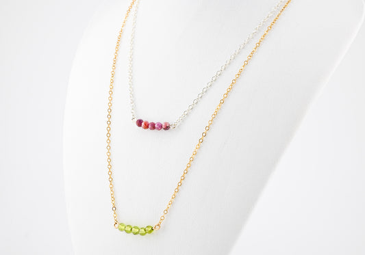 Dainty Gemstone Necklace-Multiple Options