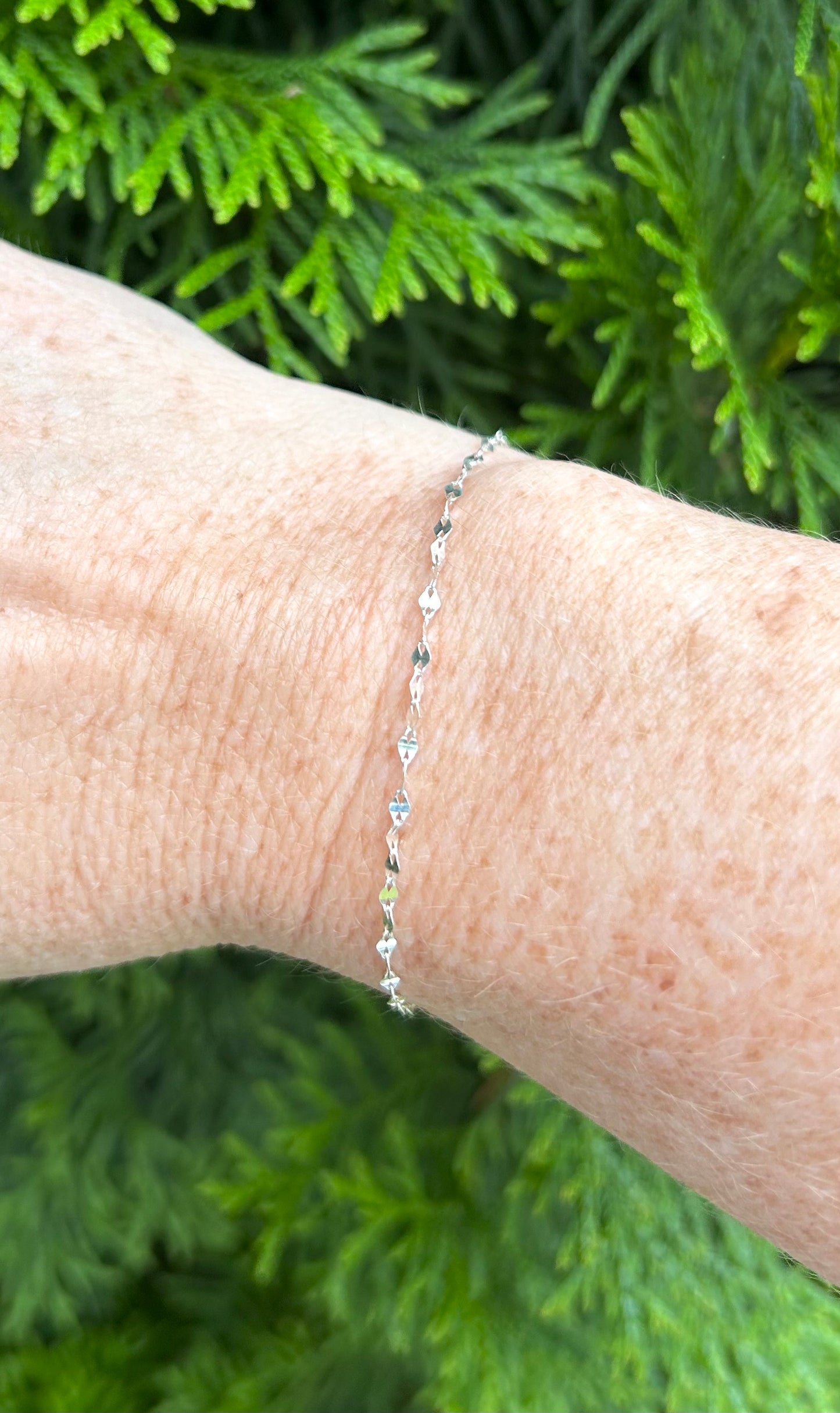 Dapped Silver Chain Bracelet