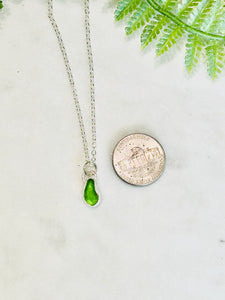 Green Sea Glass Necklace -1