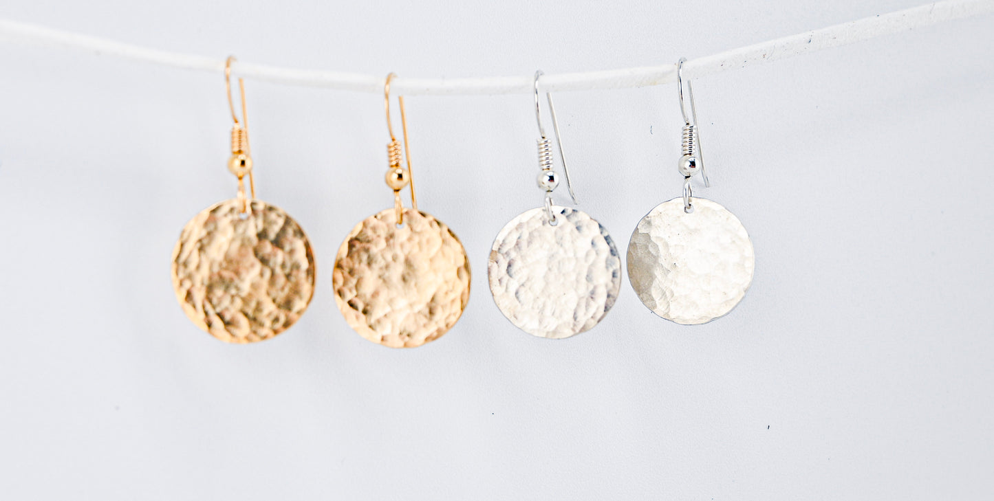 Hammered Disc Earrings