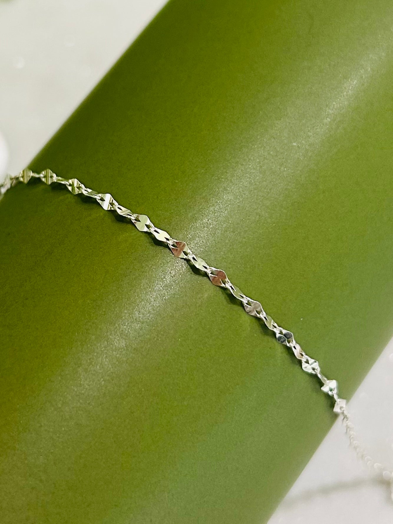 Dapped Silver Chain Bracelet