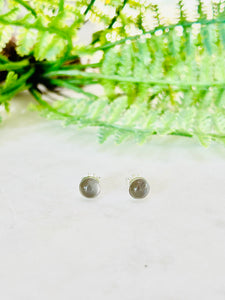 Grey Moonstone Studs