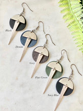 Load image into Gallery viewer, Leather/Metal Spike Earrings