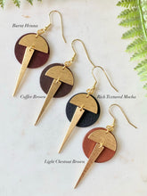 Load image into Gallery viewer, Leather/Metal Spike Earrings