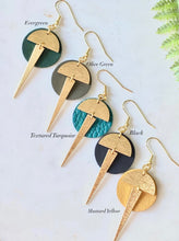 Load image into Gallery viewer, Leather/Metal Spike Earrings