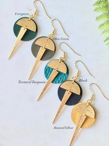 Leather/Metal Spike Earrings