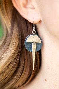 Leather/Metal Spike Earrings