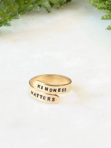 Kindness Matters Brass Wrap Ring