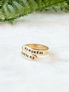 Kindness Matters Brass Wrap Ring
