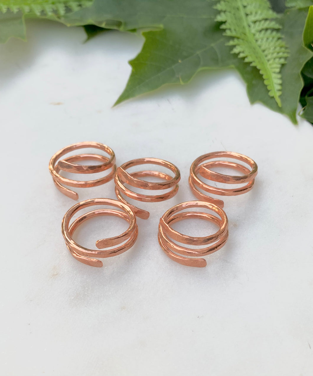 Copper Half Round Rings - 14g 21/128 - perfect for spiral