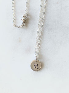 Mini Silver Circle Necklace