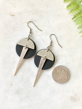 Load image into Gallery viewer, Leather/Metal Spike Earrings