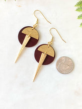 Load image into Gallery viewer, Leather/Metal Spike Earrings
