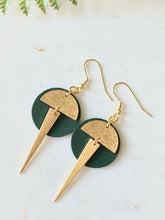 Load image into Gallery viewer, Leather/Metal Spike Earrings