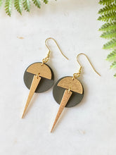 Load image into Gallery viewer, Leather/Metal Spike Earrings