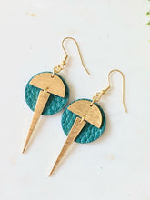 Load image into Gallery viewer, Leather/Metal Spike Earrings