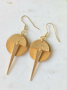 Leather/Metal Spike Earrings