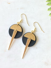 Load image into Gallery viewer, Leather/Metal Spike Earrings