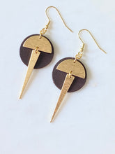 Load image into Gallery viewer, Leather/Metal Spike Earrings