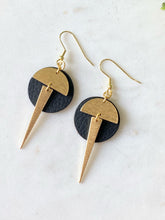 Load image into Gallery viewer, Leather/Metal Spike Earrings