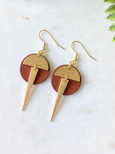 Load image into Gallery viewer, Leather/Metal Spike Earrings