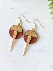 Leather/Metal Spike Earrings
