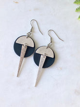 Load image into Gallery viewer, Leather/Metal Spike Earrings