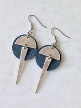 Load image into Gallery viewer, Leather/Metal Spike Earrings