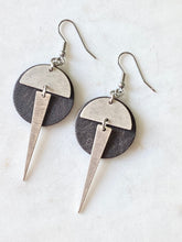 Load image into Gallery viewer, Leather/Metal Spike Earrings