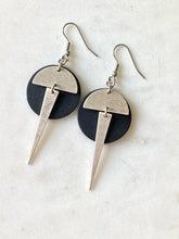 Load image into Gallery viewer, Leather/Metal Spike Earrings