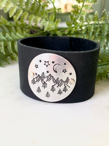 Wide Leather Cuff Bracelet