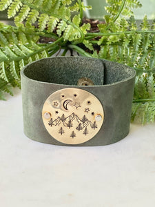 Wide Leather Cuff Bracelet