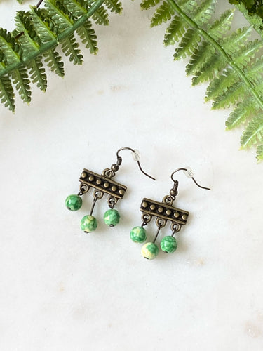 Green Dangle Earrings
