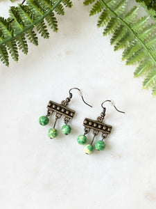 Green Dangle Earrings
