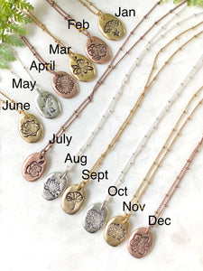 Birth Month Flower Necklace