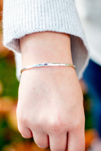 Thin Silver Cuff Bracelet