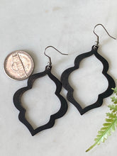 Load image into Gallery viewer, Open-Style Black Finish Earrings