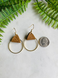 Leather/Metal Hoop Earrings